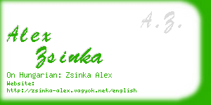 alex zsinka business card